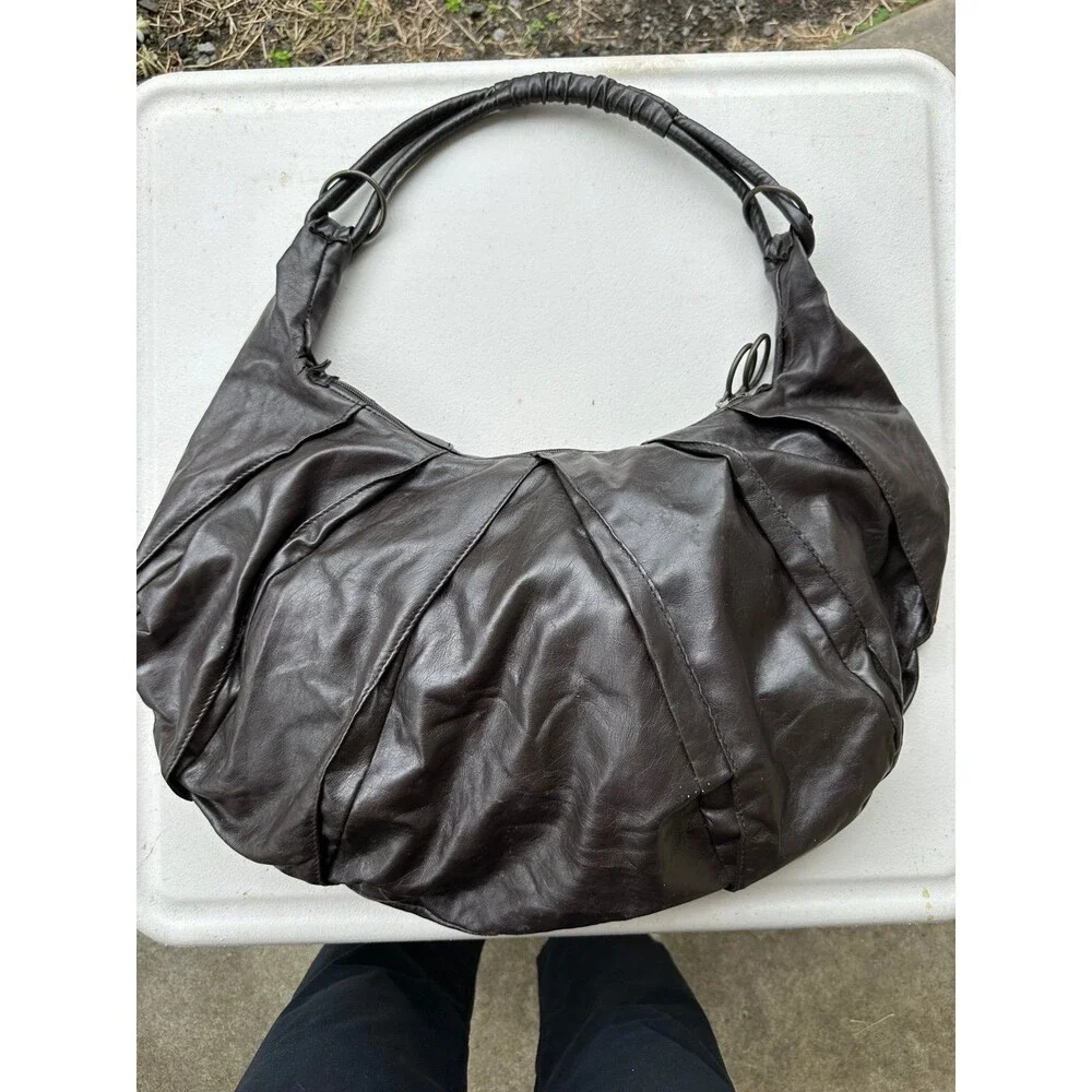 Vintage Kooba Vegan Leather Slouchy Bohemian Mombasa Aesthetic Hobo Shoulder Bag